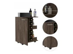 Bar Trolley, carrinho de bar, com suporte para garrafas e rodas