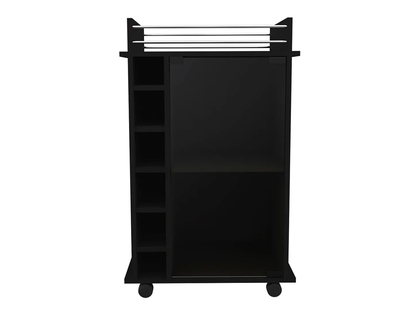 Bar Trolley Dukat, com rodas e porta de vidro