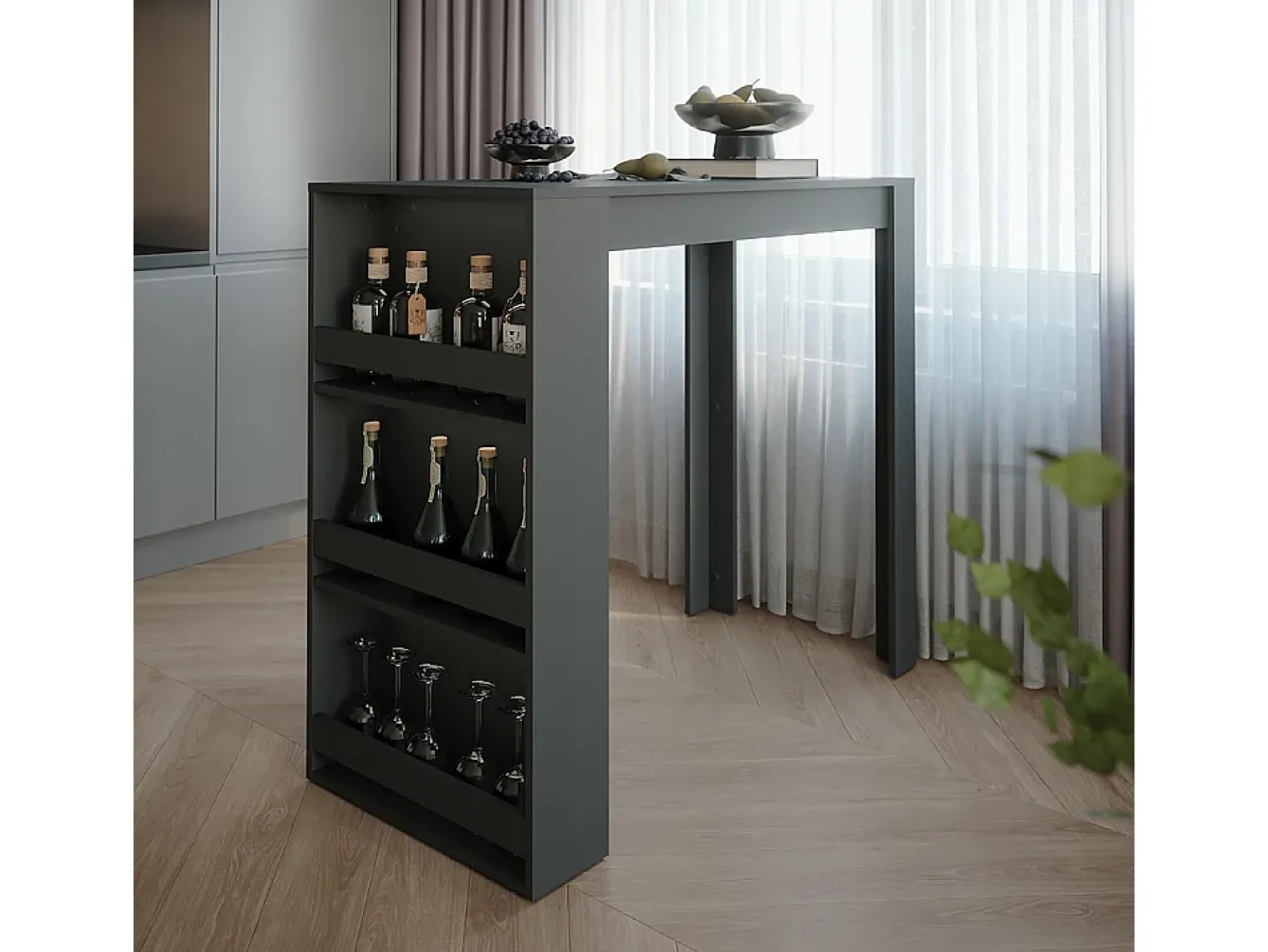 Bartisch antracite 57x117x106 repose