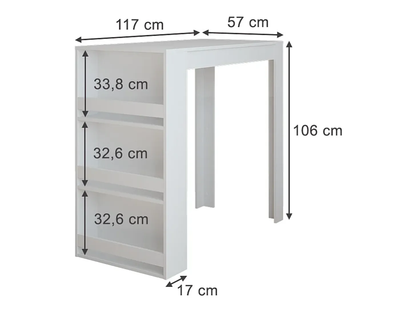 Bartisch branco 57x117x106 repose