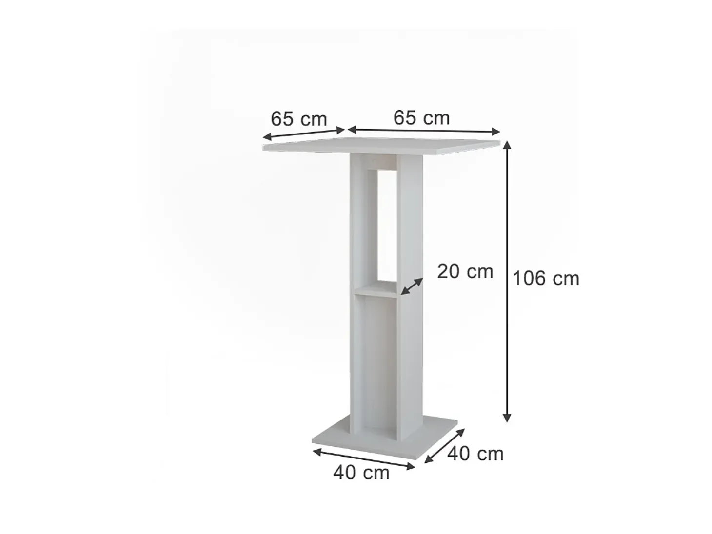 Bartisch branco 65x65x106 repose