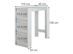 Bartisch branco 45x110x106 repose