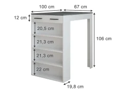 Bartisch branco/antracite 67x100x106 repose
