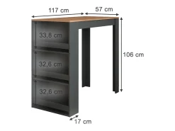 Bartisch carvalho goldkraft/antracite 57x117x106 repose