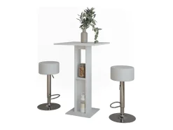 Bartisch-Set branco 65x65x106 repose
