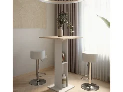 Bartisch-Set branco/sonoma 65x65x106 repose