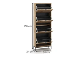 Basculante de sapatos carvalho viking 60x24x168 eliza