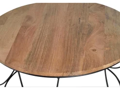 Base da mesa em manguier e detalhes em metal.
