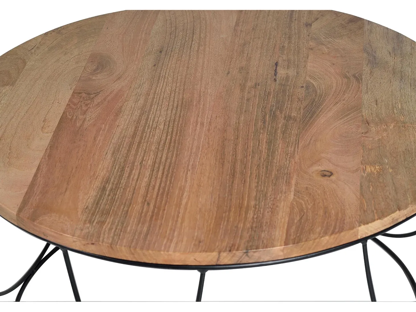 Base da mesa em manguier e detalhes em metal.
