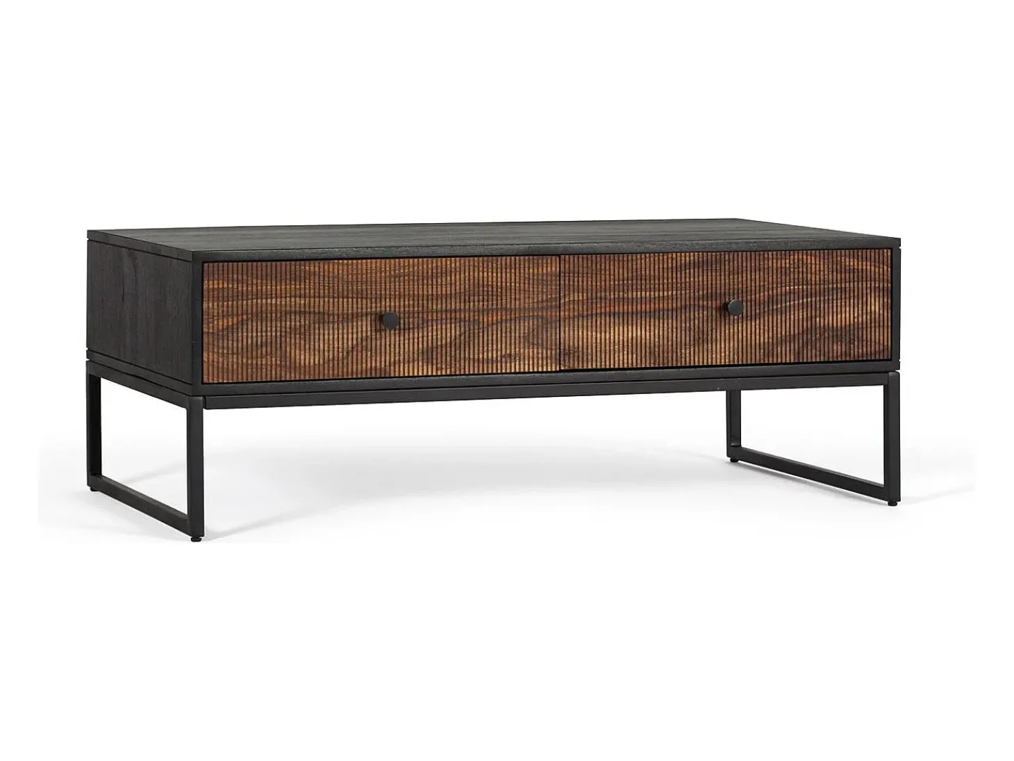 Base de mesa madeira palissandre e manguier com metal