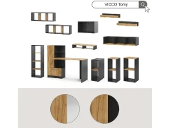 Bücherregal carvalho antracite/goldkraft 40x30x120 tomy