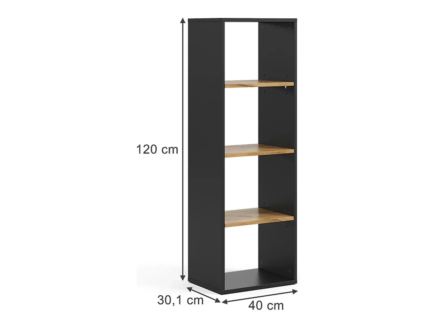 Bücherregal carvalho antracite/goldkraft 40x30x120 tomy