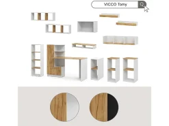 Bücherregal carvalho branco/dourado 40x30x74 tomy
