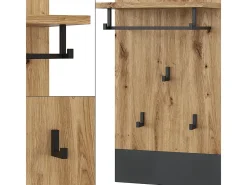 Bengaleiro de parede antracite 44x25.6x83 selena