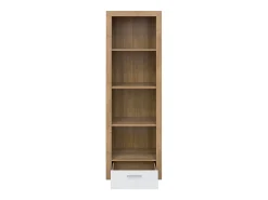 Biblioteca 1 gaveta Nora branco e madeira 192cm