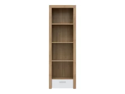 Biblioteca 1 gaveta Nora branco e madeira 192cm