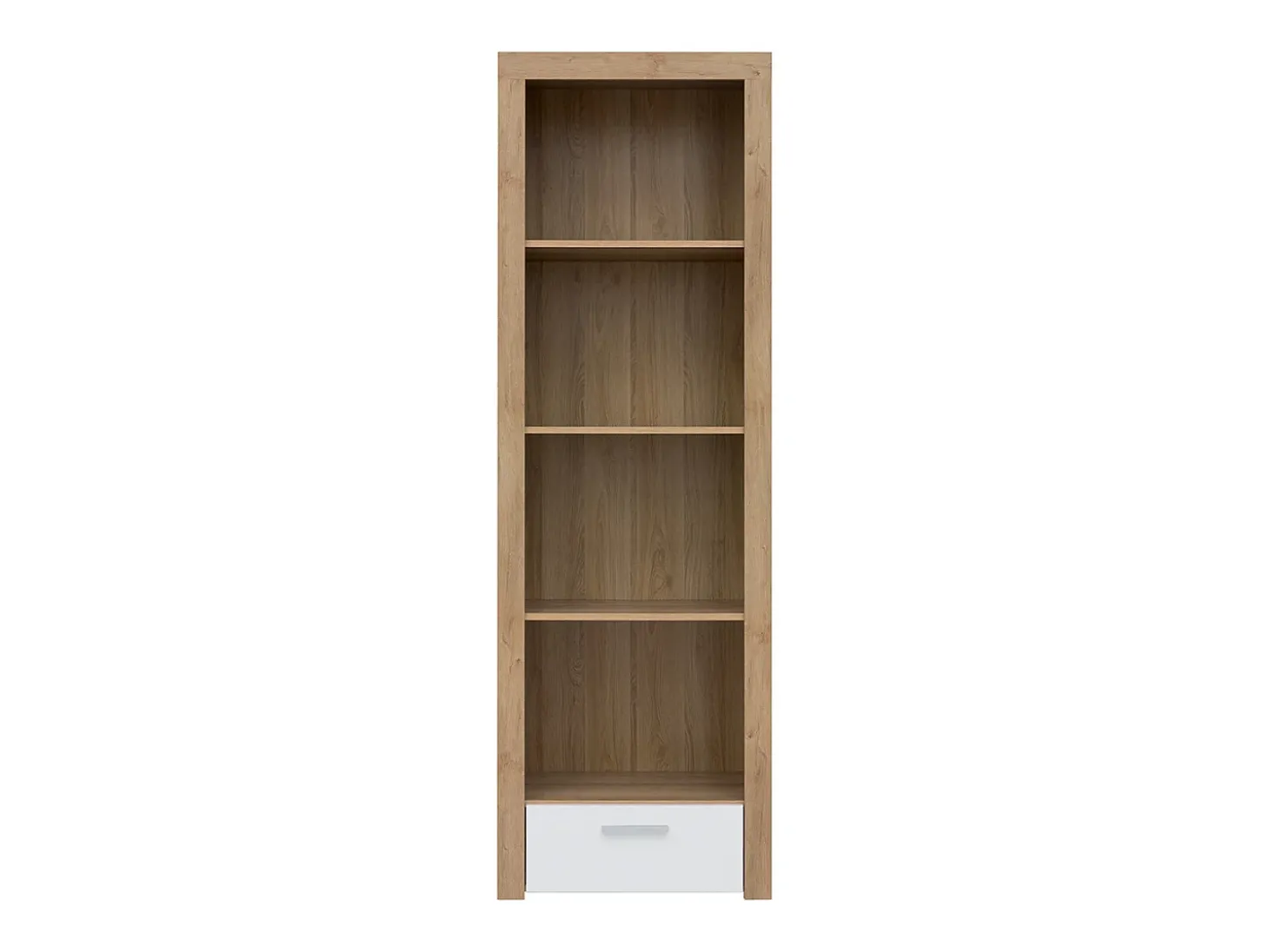 Biblioteca 1 gaveta Nora branco e madeira 192cm