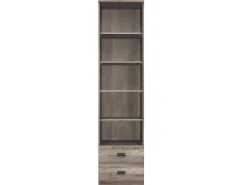Biblioteca 2 gavetas Abel madeira e cinzento 205cm