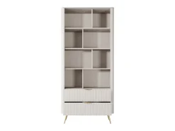 Biblioteca 2 gavetas e 8 nichos MDF bege e dourado - ELONARIA de Pascal Morabito