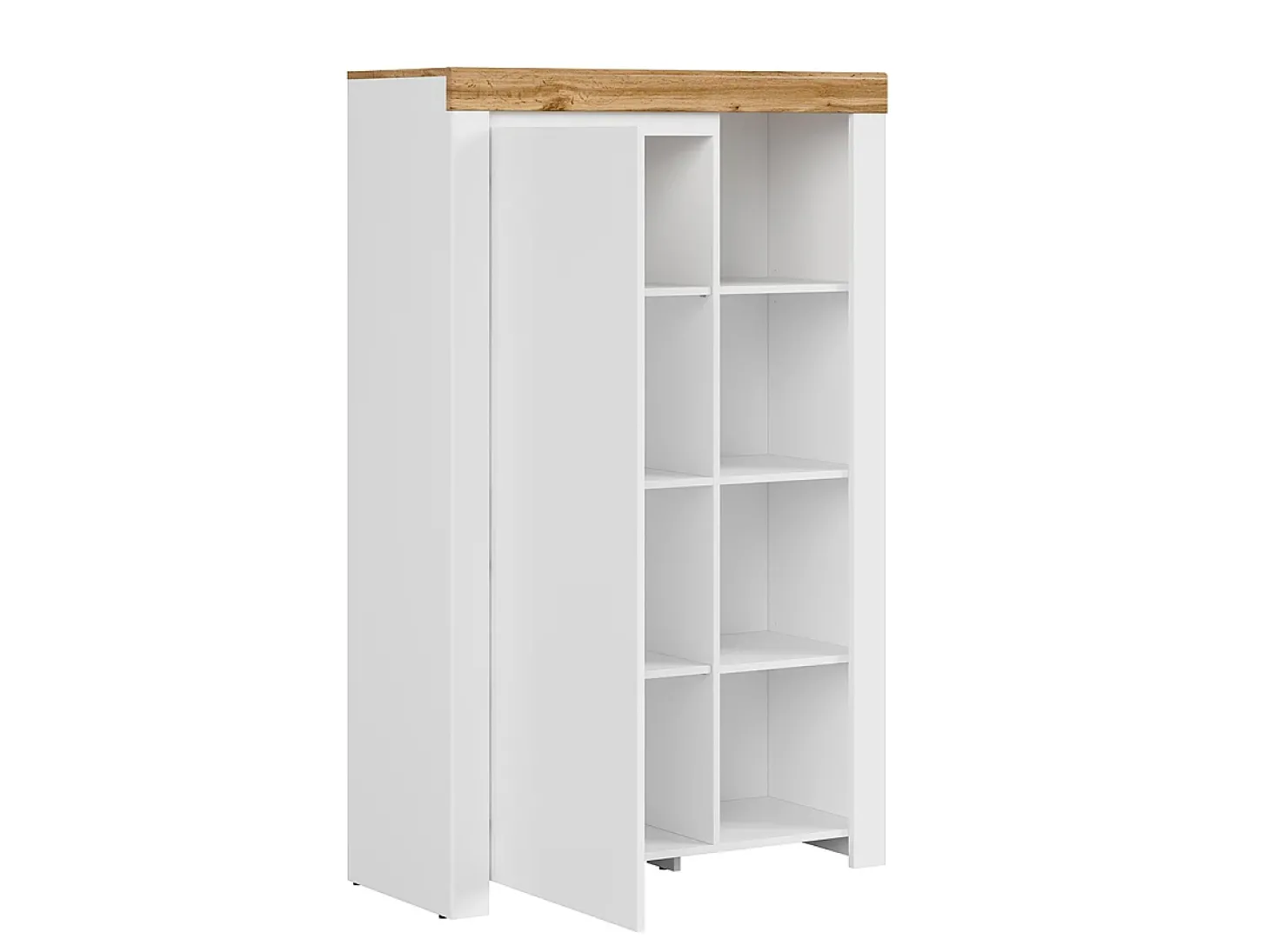 Biblioteca 1 porta Hella branco e madeira 157cm