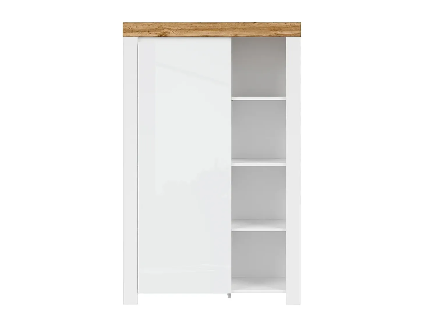 Biblioteca 1 porta Hella branco e madeira 157cm