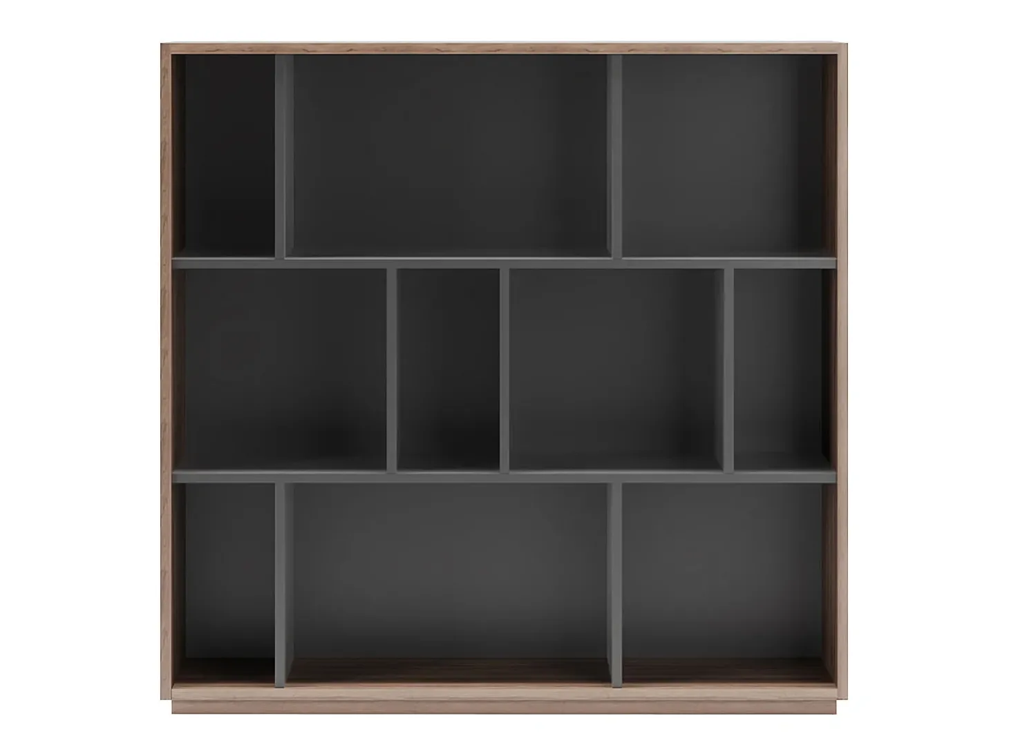 Biblioteca 3 prateleiras - A117cm x C119cm x P32cm nogueira e antracite - Nack