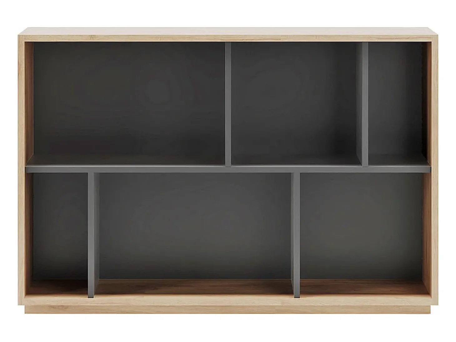 Biblioteca 2 prateleiras - A80cm x C119cm x P32cm carvalho e antracite - Nack