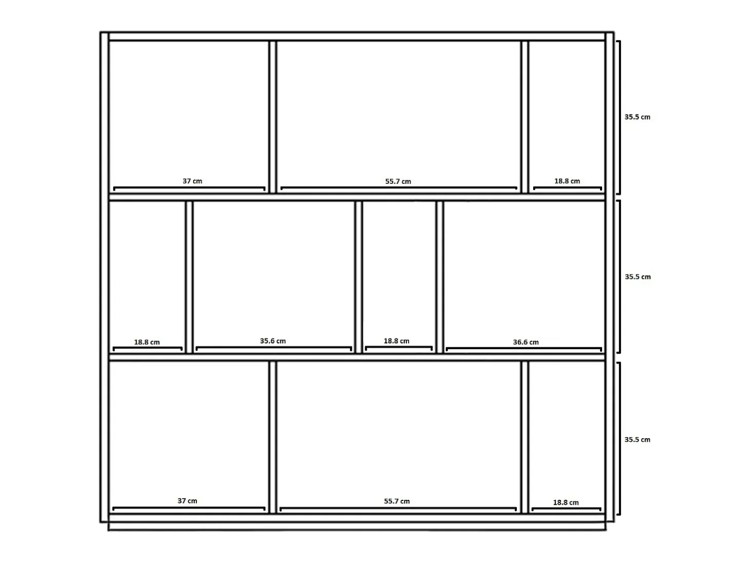 Biblioteca 3 prateleiras - A117cm x C119cm x P32cm carvalho e verde - Nack