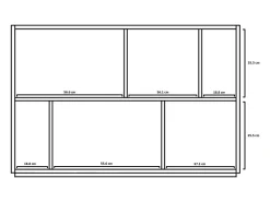 Biblioteca 2 prateleiras - A80cm x C119cm x P32cm branco - Nack