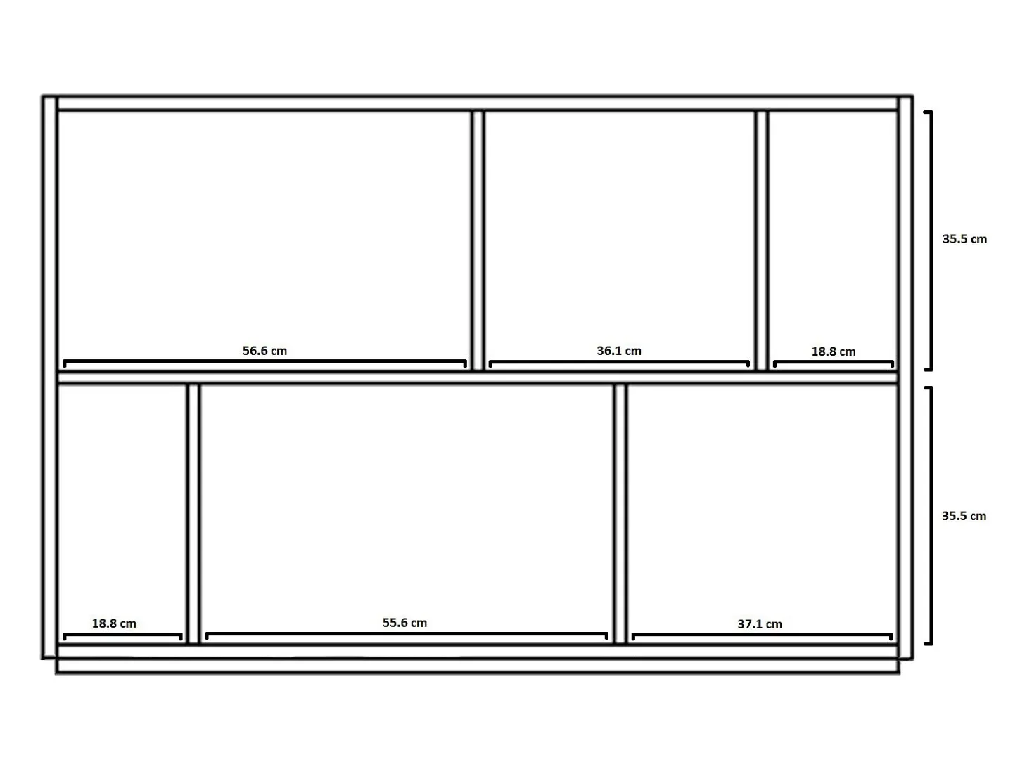 Biblioteca 2 prateleiras - A80cm x C119cm x P32cm branco - Nack