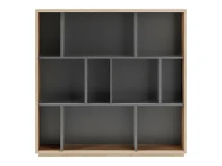 Biblioteca 3 prateleiras - A117cm x C119cm x P32cm carvalho e antracite - Nack