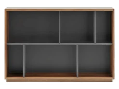 Biblioteca 2 prateleiras - A80cm x C119cm x P32cm nogueira e antracite - Nack