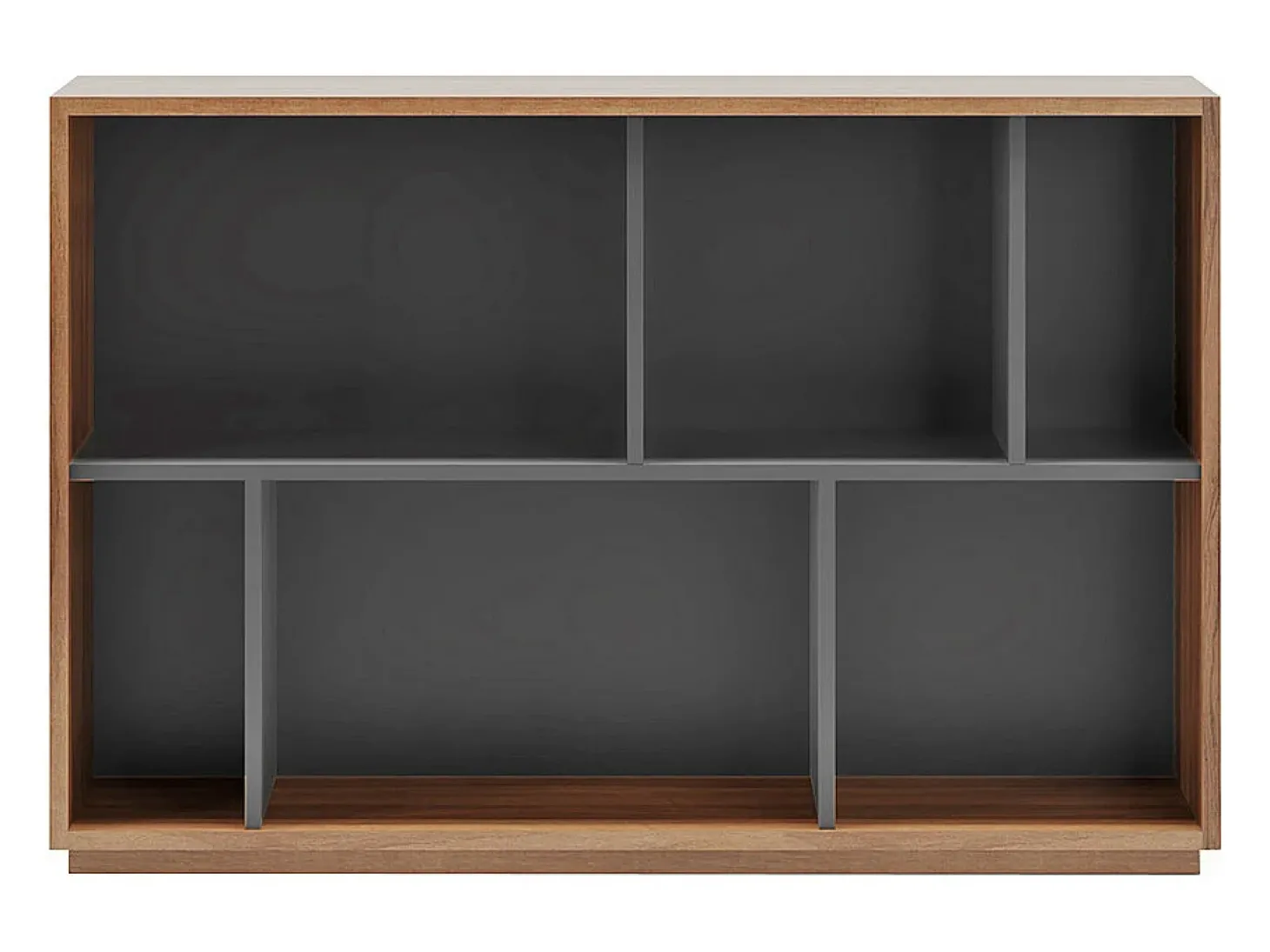 Biblioteca 2 prateleiras - A80cm x C119cm x P32cm nogueira e antracite - Nack