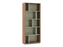 Biblioteca 5 prateleiras - A191cm x C80cm x P32cm nogueira e verde - Nack