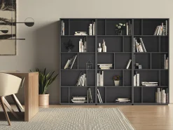 Biblioteca 5 prateleiras - A191cm x C80cm x P32cm antracite - Nack