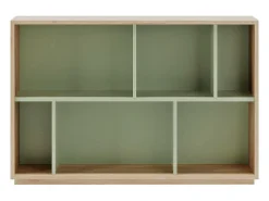 Biblioteca 2 prateleiras - A80cm x C119cm x P32cm carvalho e verde - Nack