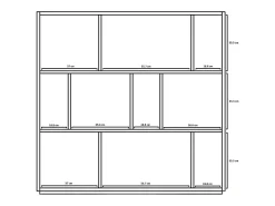 Biblioteca 3 prateleiras - A117cm x C119cm x P32cm carvalho e branco - Nack