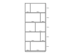 Biblioteca 5 prateleiras - A191cm x C80cm x P32cm nogueira e antracite - Nack
