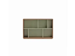 Biblioteca 2 prateleiras - A80cm x C119cm x P32cm nogueira e verde - Nack