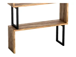 Biblioteca com 3 prateleiras em metal natural claro e preto - ROVENI