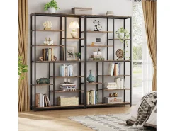Biblioteca, Estante de Armazenamento com 9 Níveis, Móvel de Armazenamento, Biblioteca Industrial de Metal