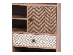 Bibliothèque ALTA coloris chêne clair avec 2 portes et 1 tiroir – Design scandinave et rangement pratique