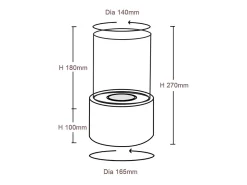 Biolareira de mesa a bioetanol MARSIGLIA Golden D16 x H27 interna externa