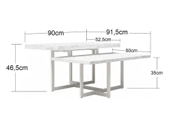 Brielle | Mesa de Centro em Mármore Branco