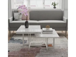Brielle | Mesa de Centro em Mármore Branco