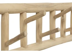 Cabide 6 ganchos em madeira de teca - C70 x L11 x A20 cm - Cor: natural - LIPALIA