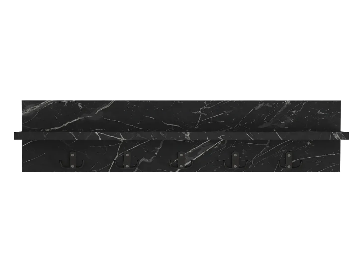 Cabide com 10 ganchos 80 x 13 x 18 cm efeito mármore preto 03_0008170
