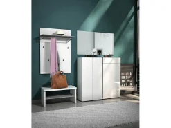 Cabide Dballotour, cabide, cabide multiusos, cabide de parede, fabricado em Itália, 80x25h115 cm, branco brilhante e antracite
