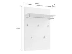 Cabide Dballotour, cabide, cabide multiusos, cabide de parede, fabricado em Itália, 80x25h115 cm, branco brilhante e antracite
