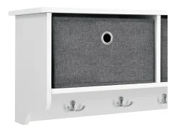 Cabide de parede 30 x 100 x 20 cm branco prata cinza 03_0008181